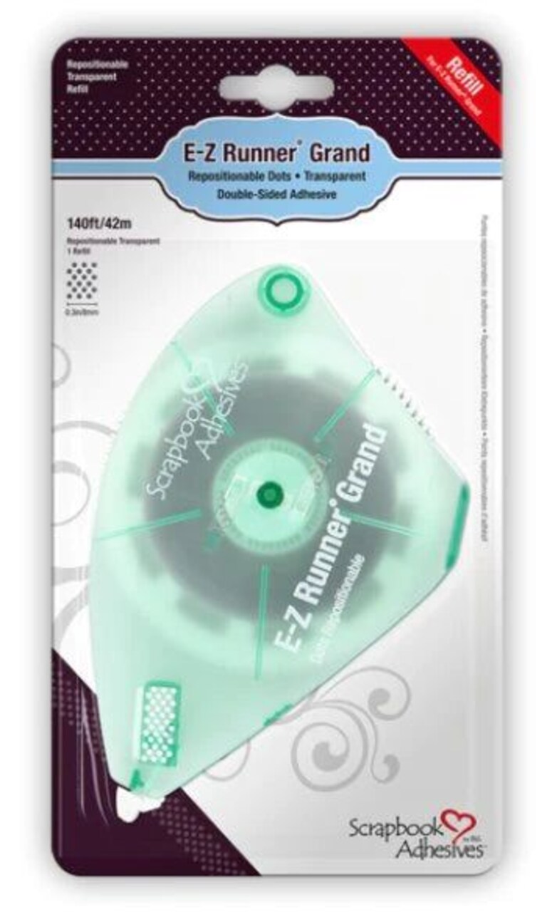 E-Z Runner Grand Repositionable Dots Adhesive Tape Runner Refill - Transparent CLEARANCE